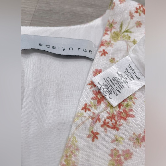 Adelyn Rae Women’s Summer Floral Dress sz Small (100% Linen) - Picture 4 of 7
